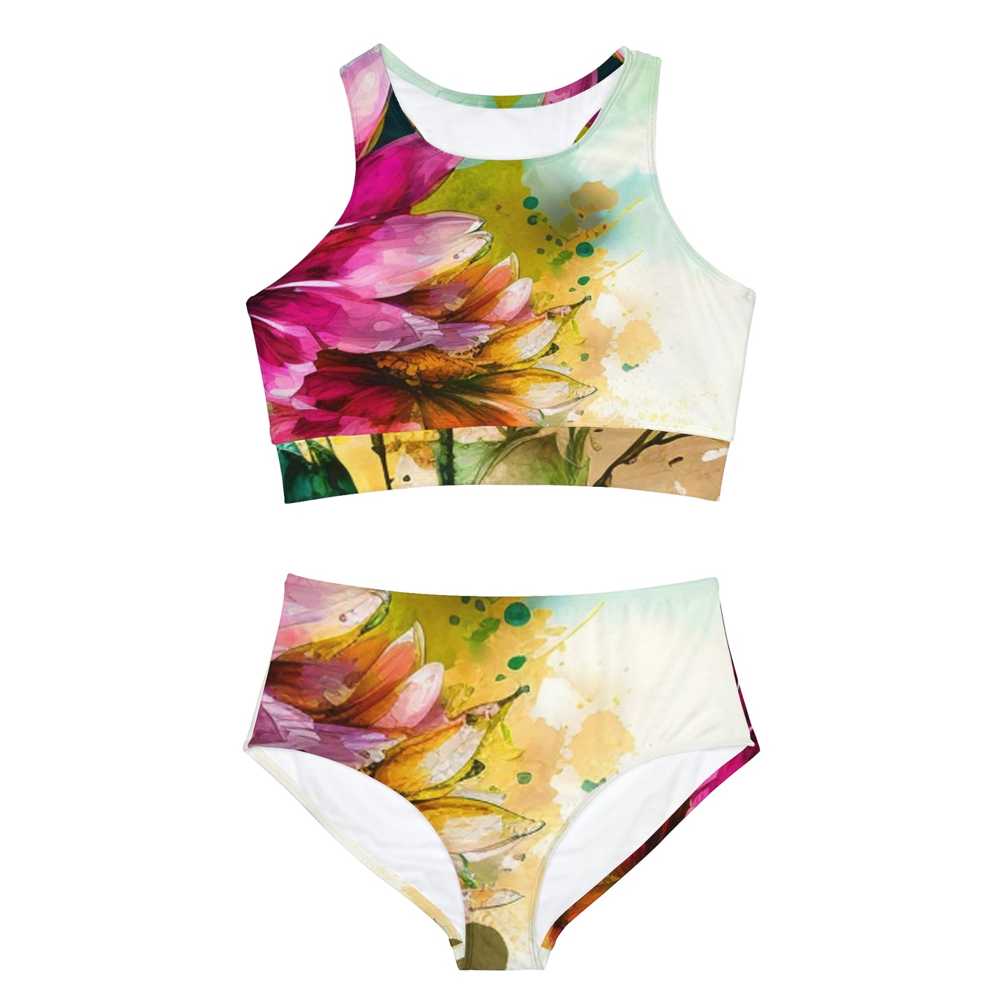Sporty Bikini Set (AOP)  Bright Spring Flowers 1