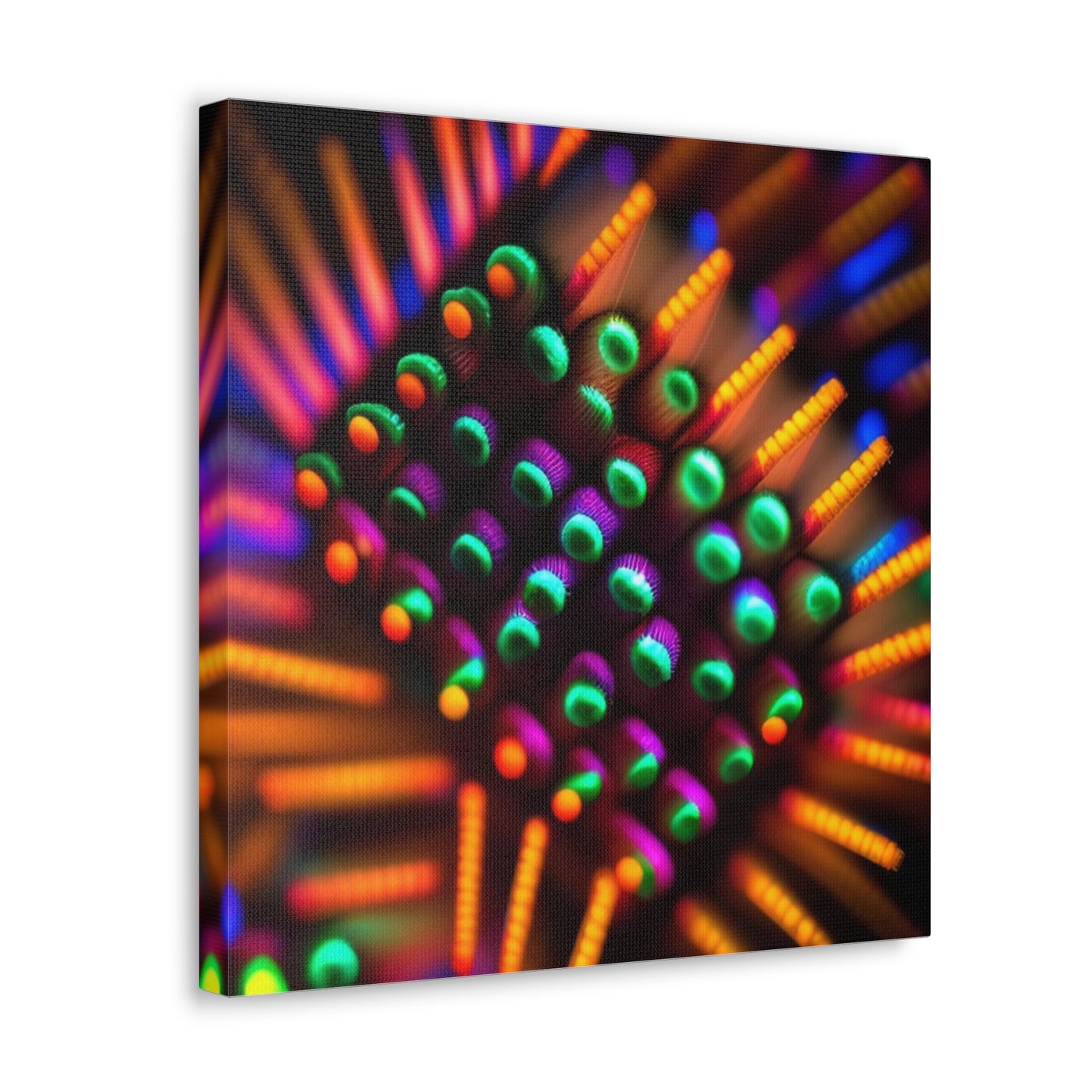 Canvas Gallery WrapsMacro Cactus neon square 3