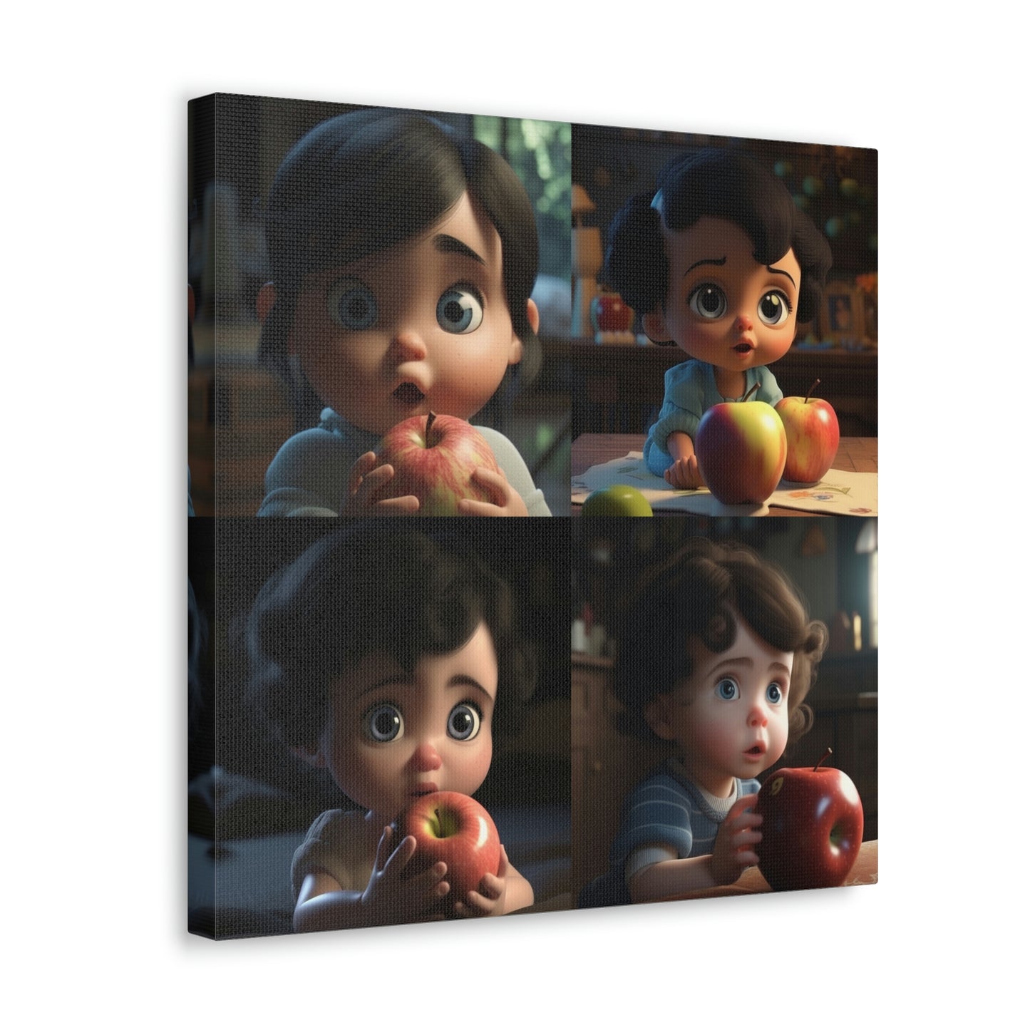 Canvas Gallery Wraps Girl apple 4 Pack