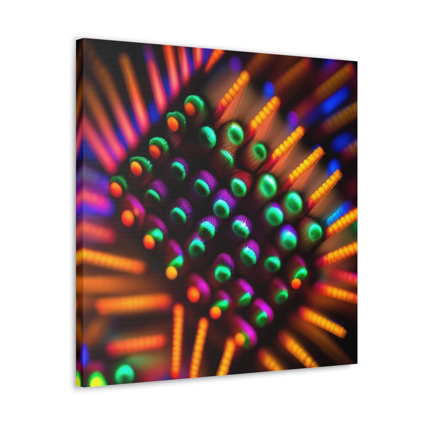 Canvas Gallery WrapsMacro Cactus neon square 3