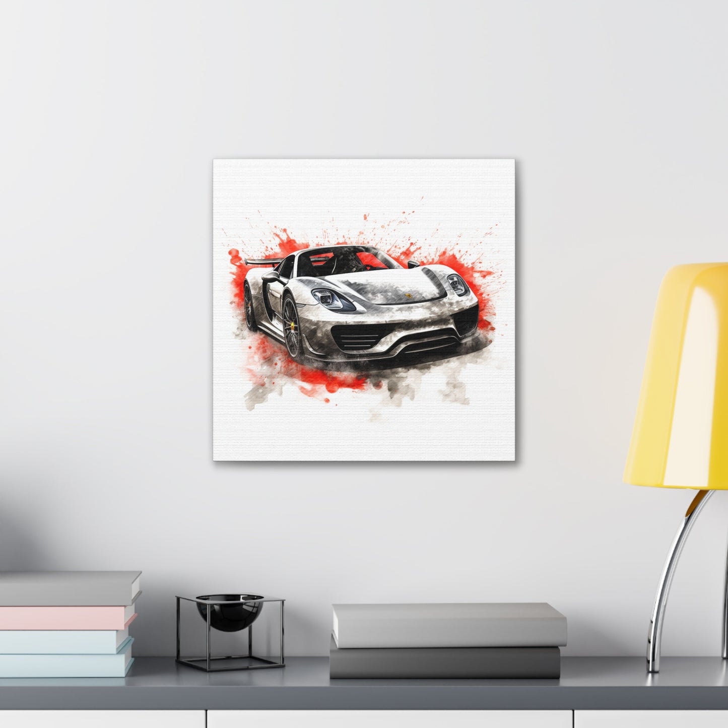 Canvas Gallery Wraps 918 Spyder white background driving fast with water splashing 4