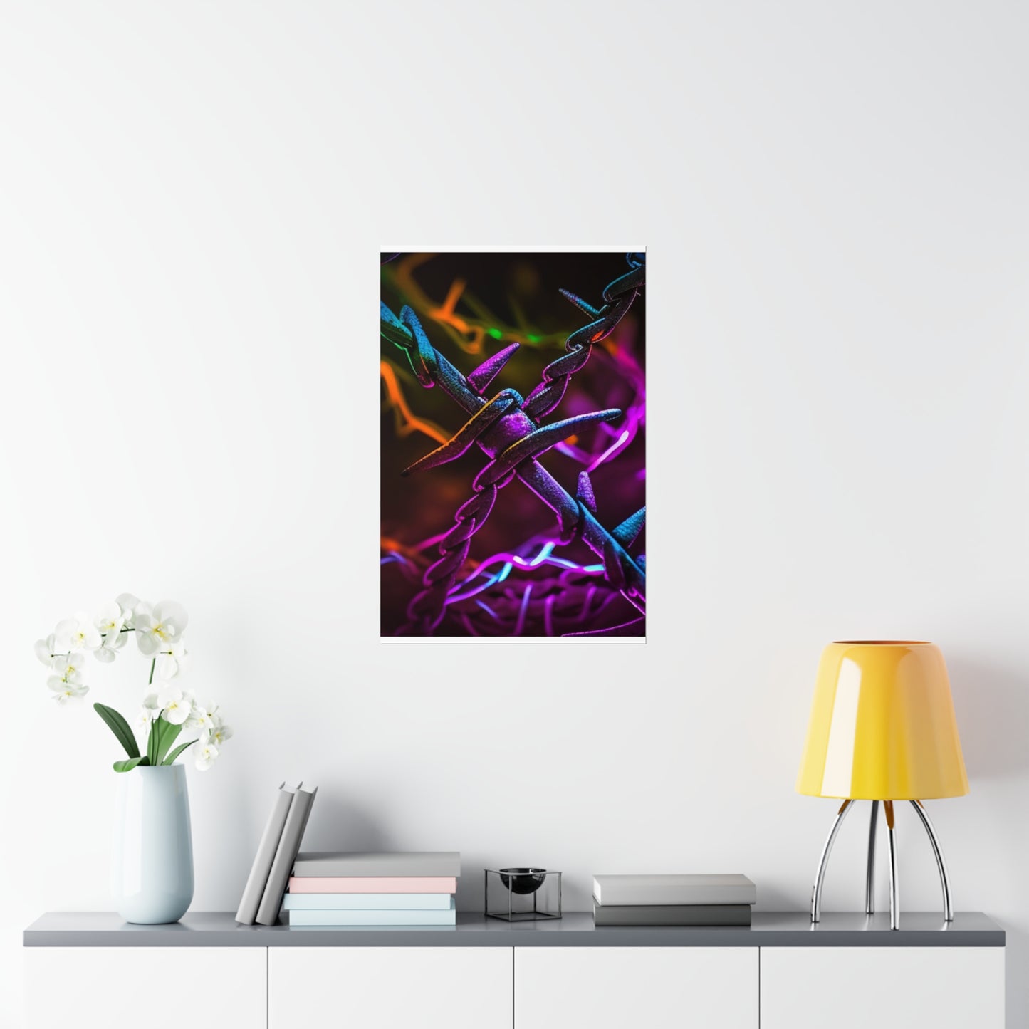 Premium Matte Vertical Posters Macro Neon Barb 4