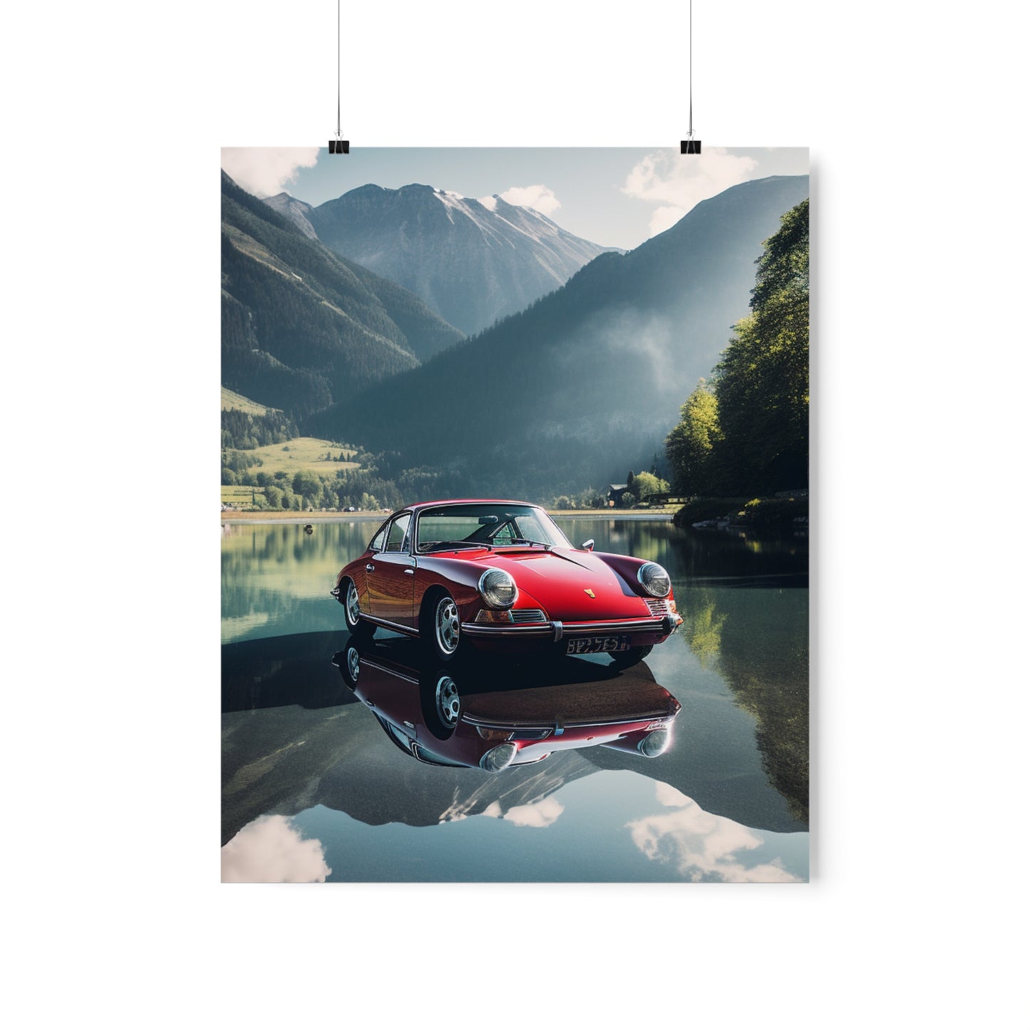 Premium Matte Vertical Posters Porsche Lake 3