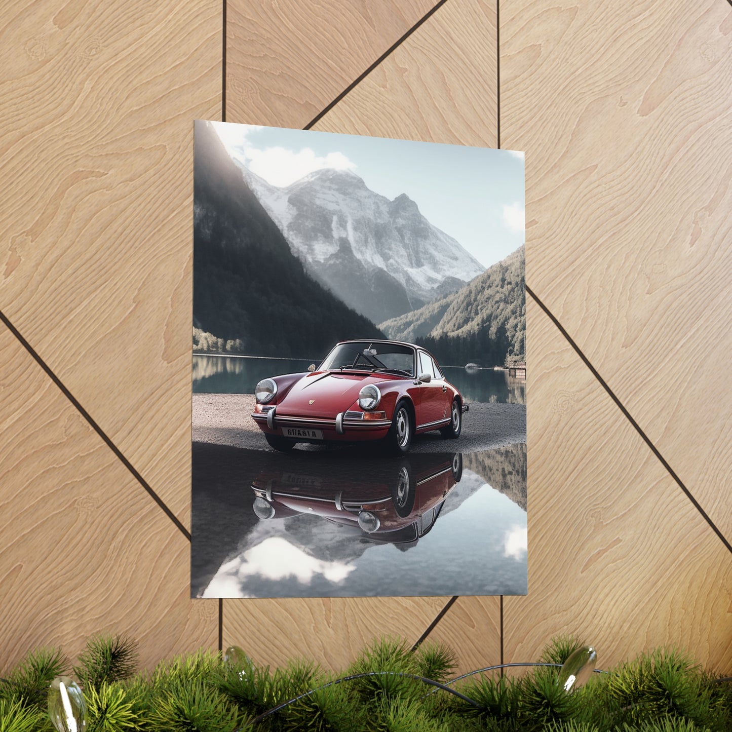 Premium Matte Vertical Posters Porsche Lake 4