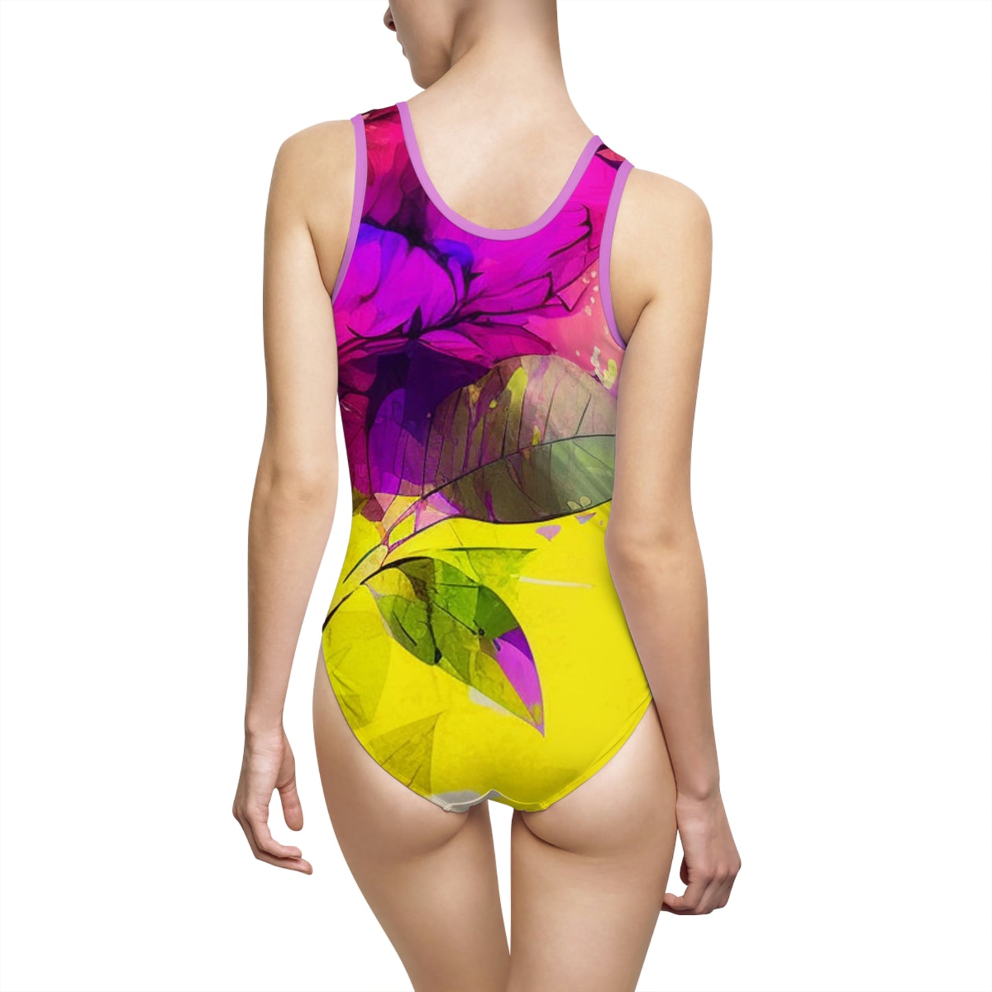 Women's Classic One-Piece Swimsuit (AOP) Bright Spring Flowers 4