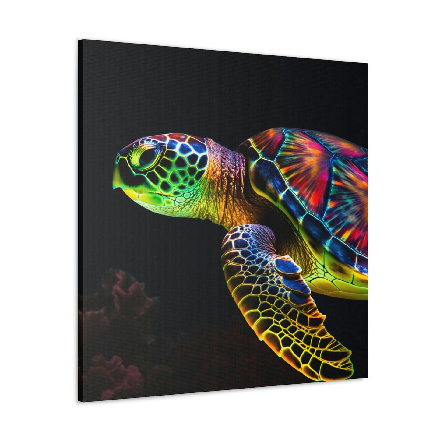 Canvas Gallery Wraps Neon Sea Turtle 4