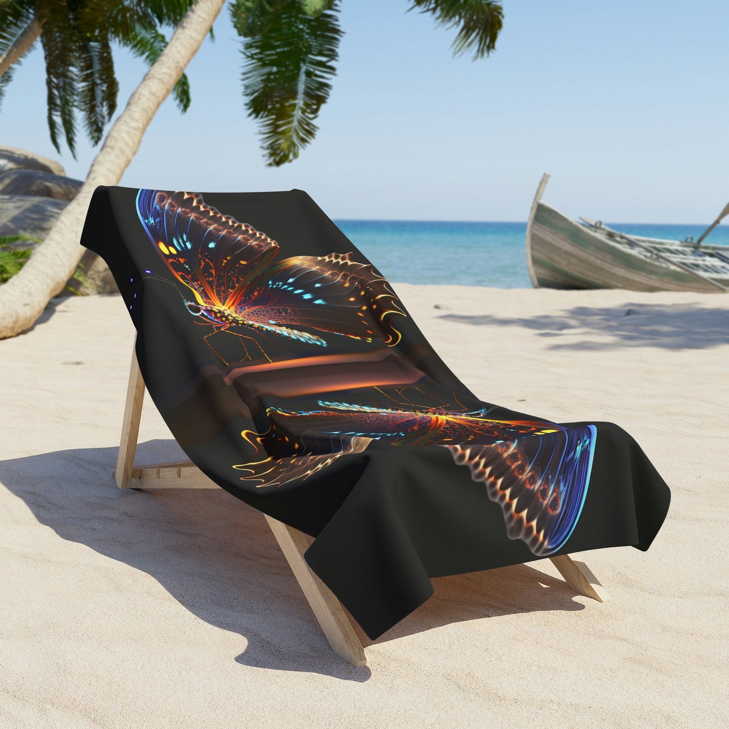 Beach Towel Colorful Butterfly Fluttering 2