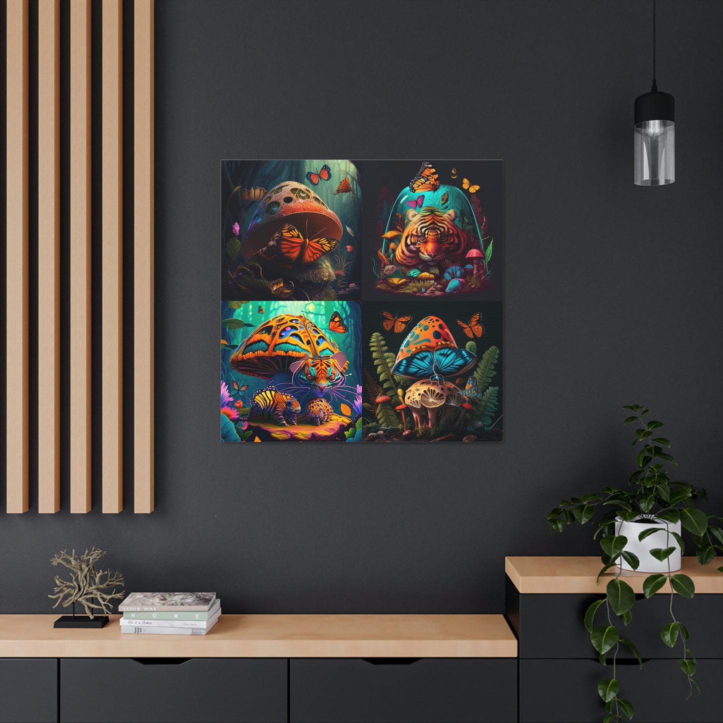 Abstract colorful butterfly tiger mushroom