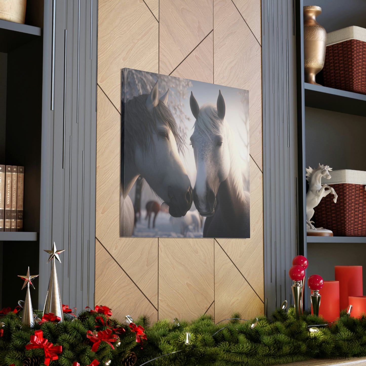 Canvas Gallery Wraps Snow Horse Love