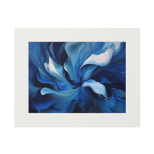 Fine Art Prints (Passepartout Paper Frame) Abstract Blue Tulip 4
