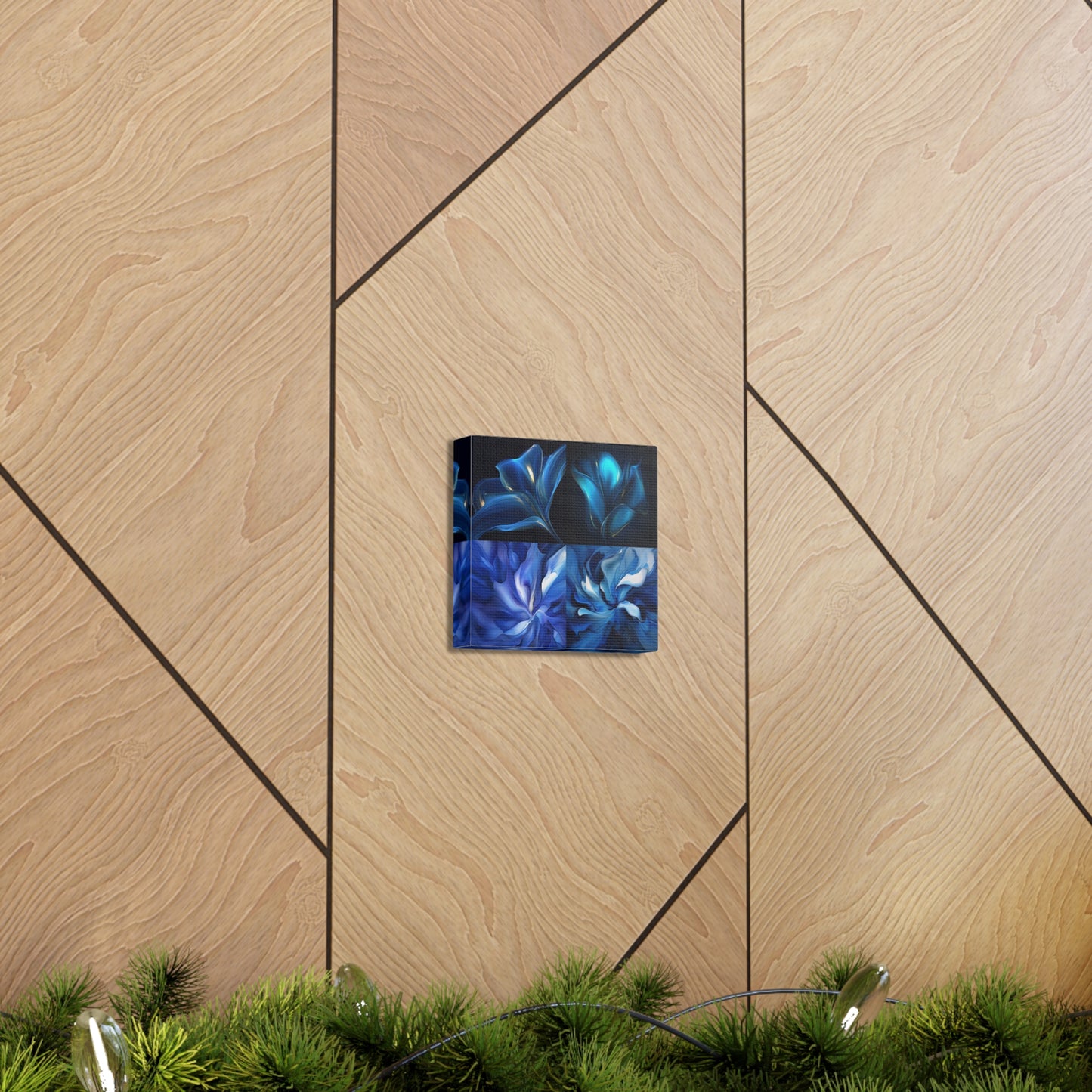 Canvas Gallery Wraps Abstract Blue Tulip 5