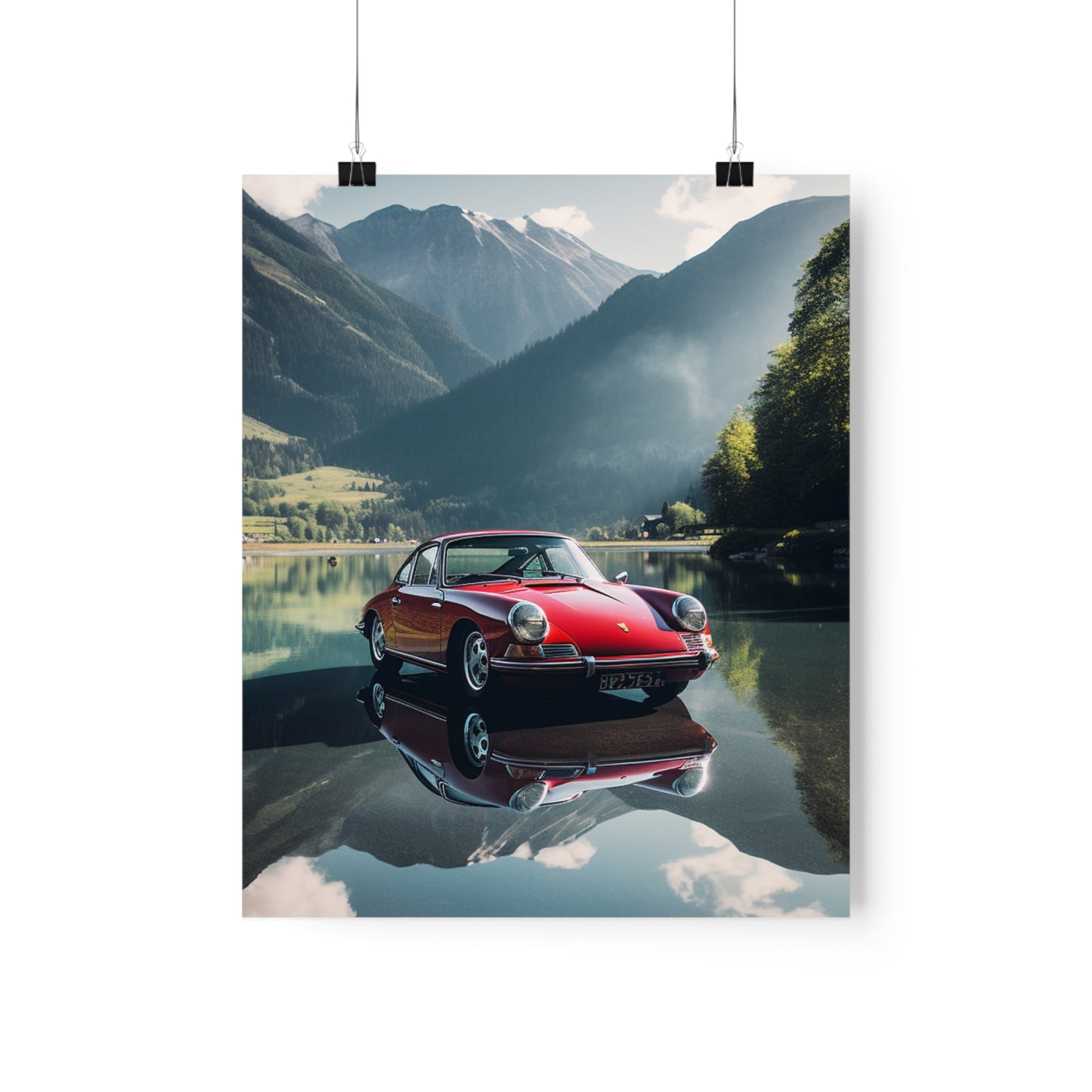 Premium Matte Vertical Posters Porsche Lake 3