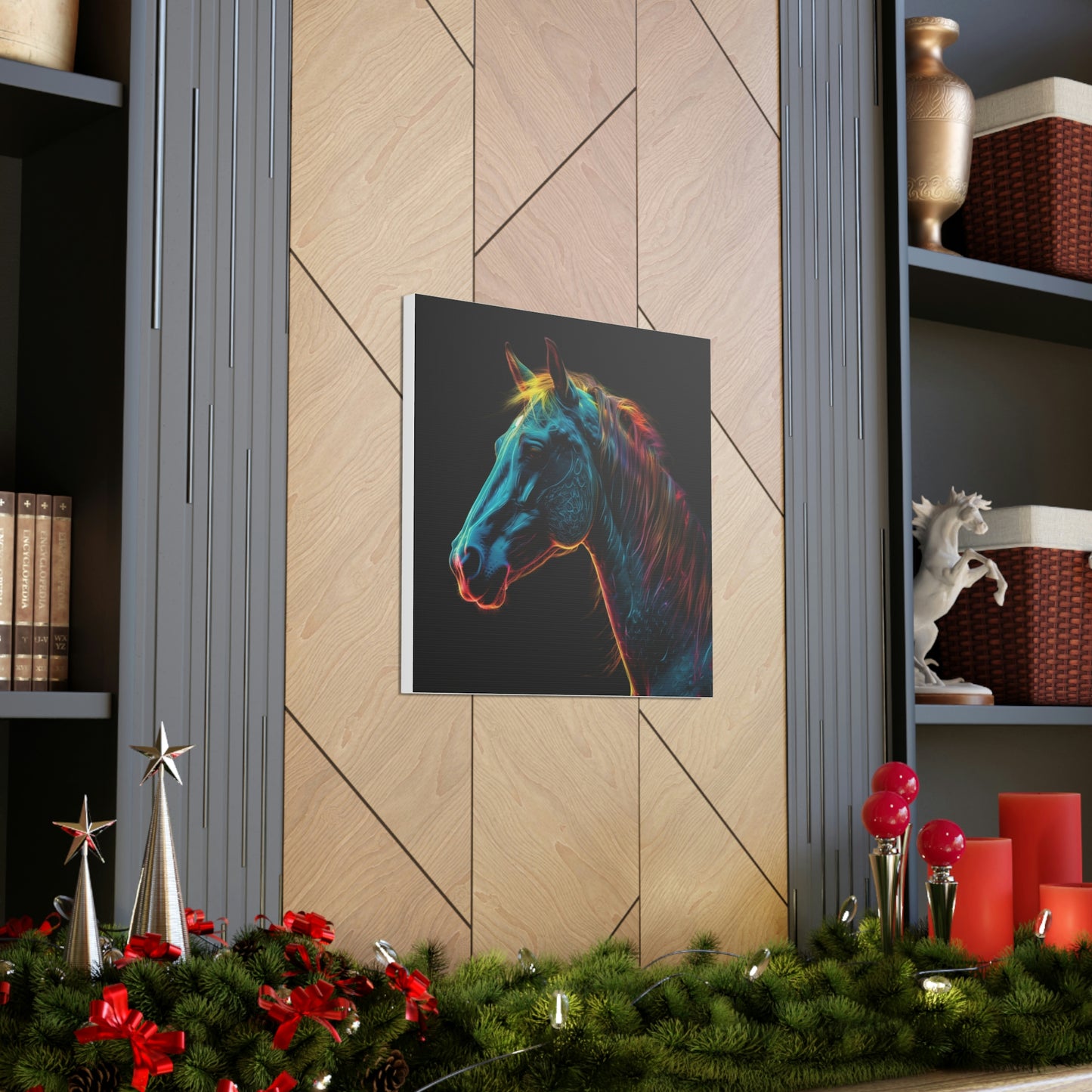 Canvas Gallery Wraps Neon Horses 2