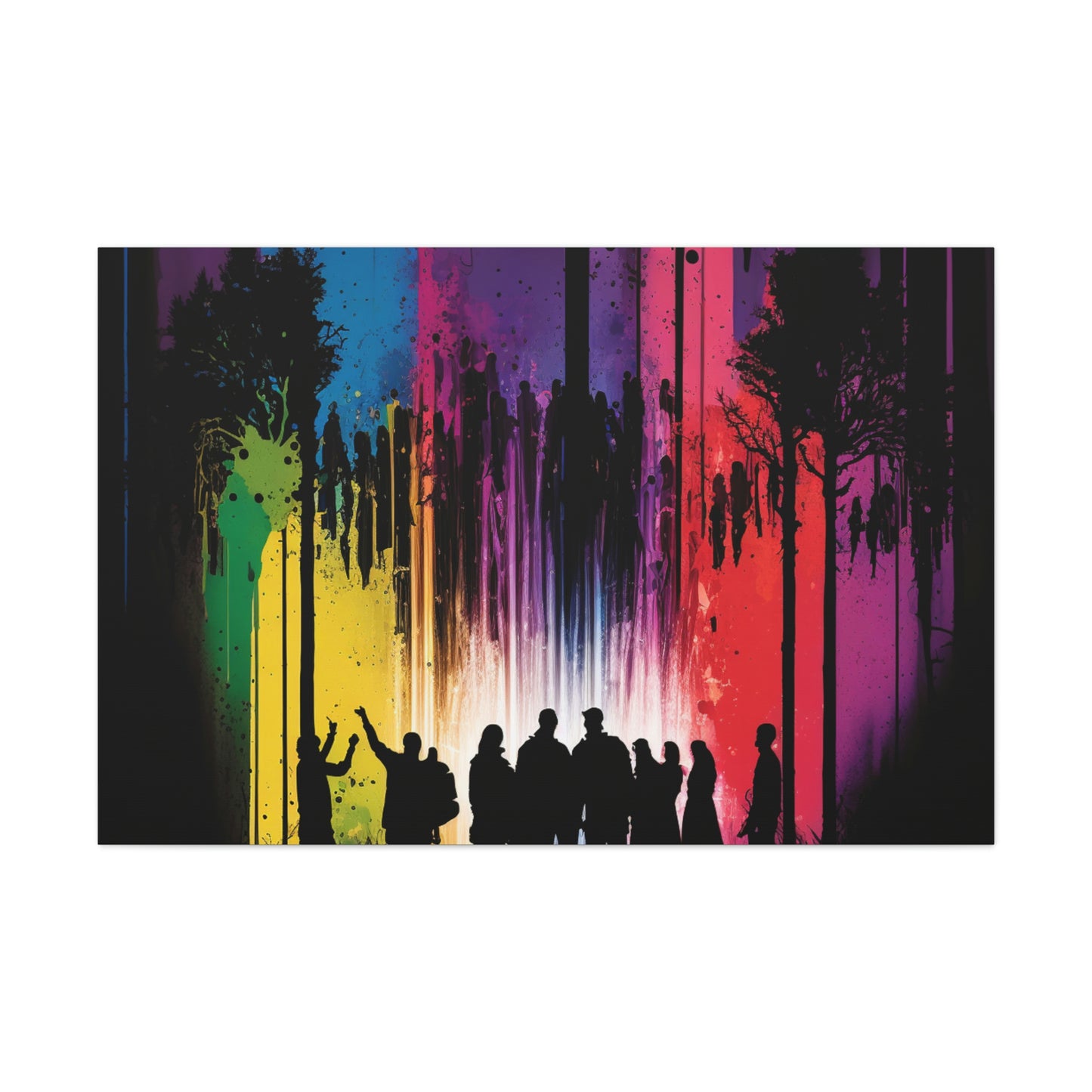 Canvas Gallery Wraps Silhouettes Color Party 3