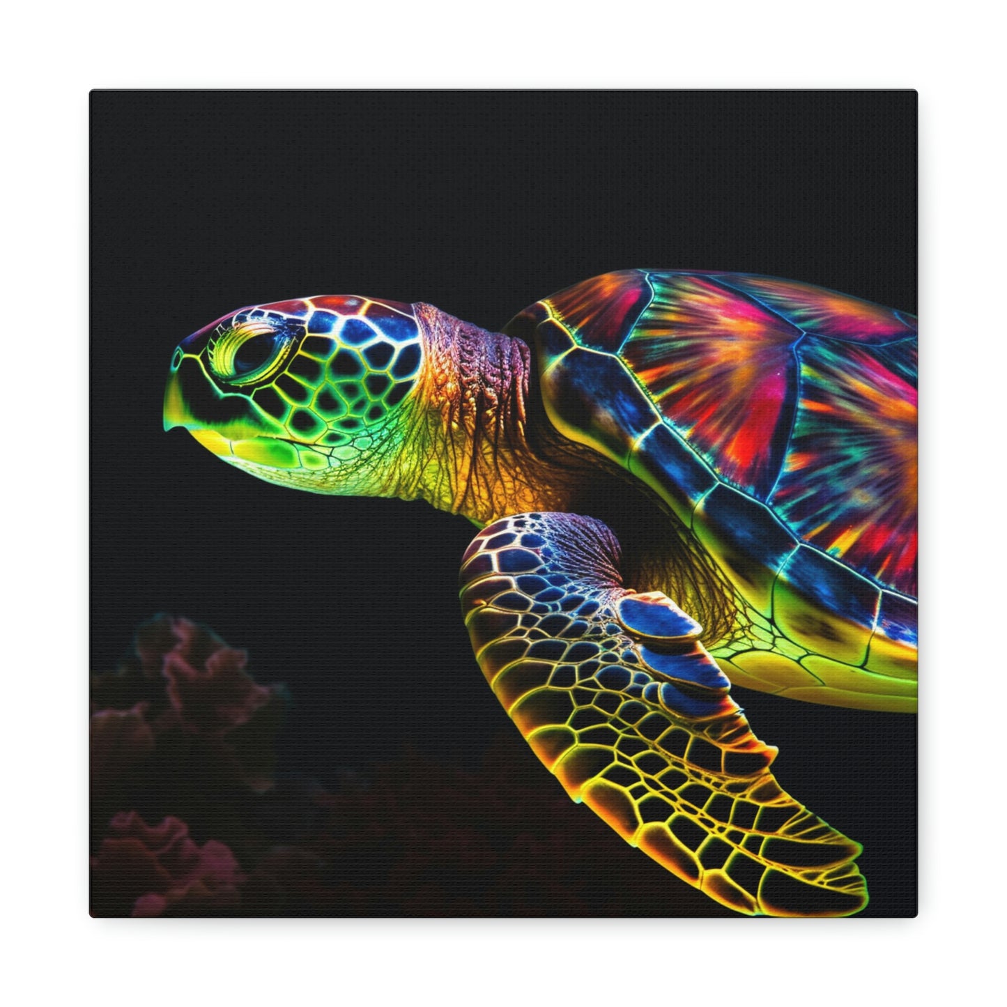 Canvas Gallery Wraps Neon Sea Turtle 4