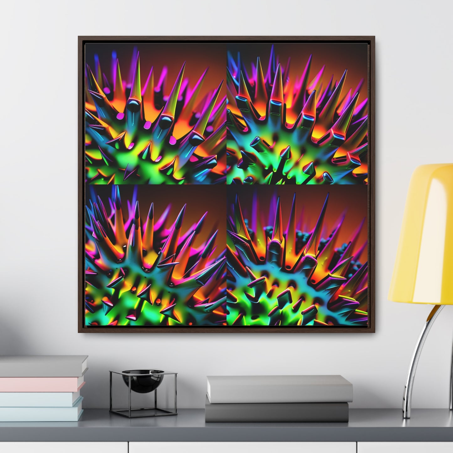 Gallery Canvas Wraps, Square Frame Macro Neon Spike