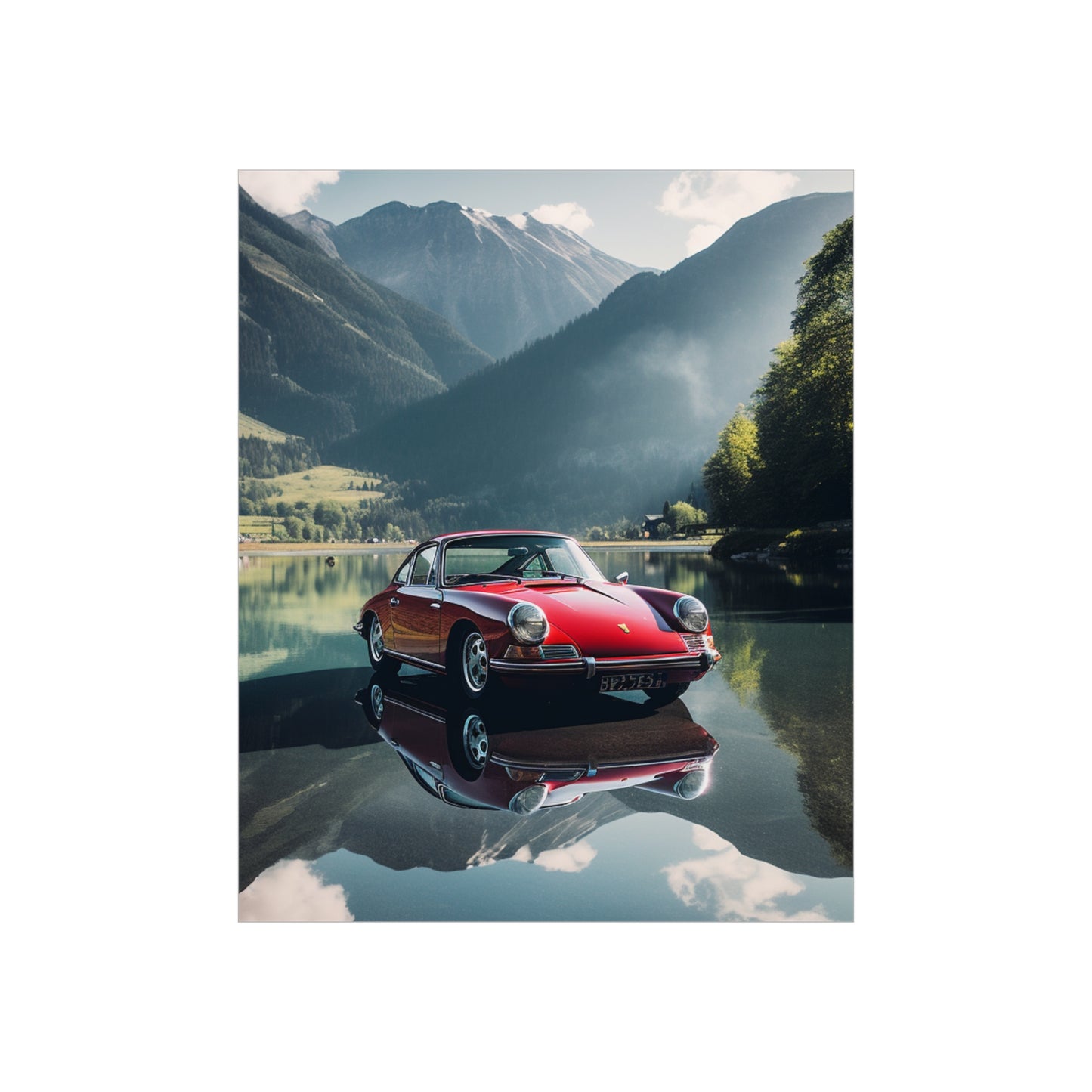 Premium Matte Vertical Posters Porsche Lake 3