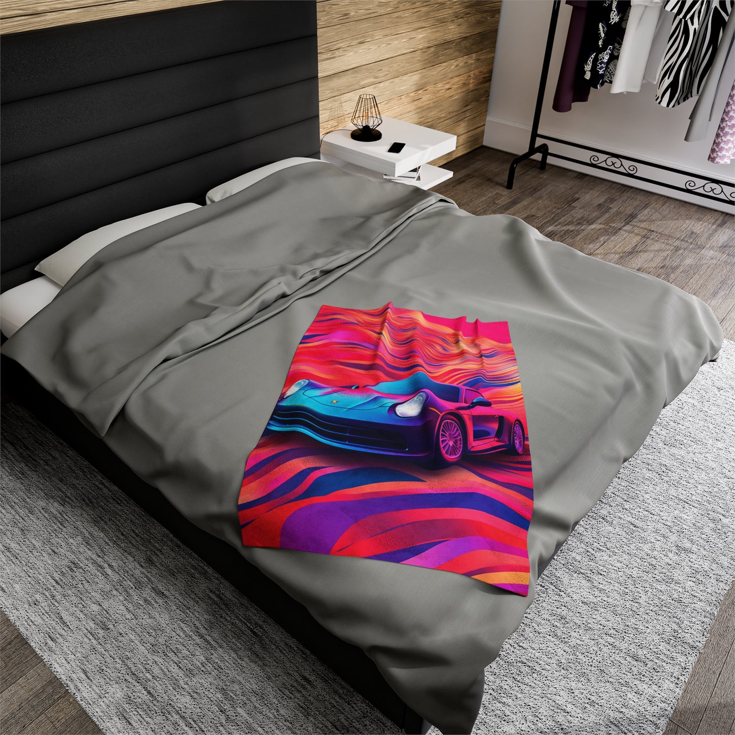 Velveteen Plush Blanket Porsche Water Fusion 3