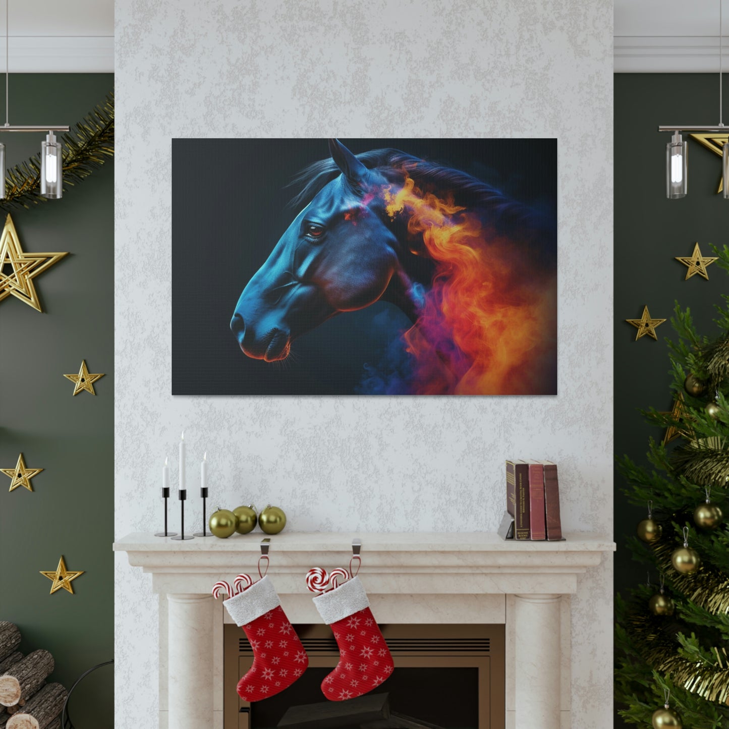 Canvas Gallery Wraps Neon Horses 4