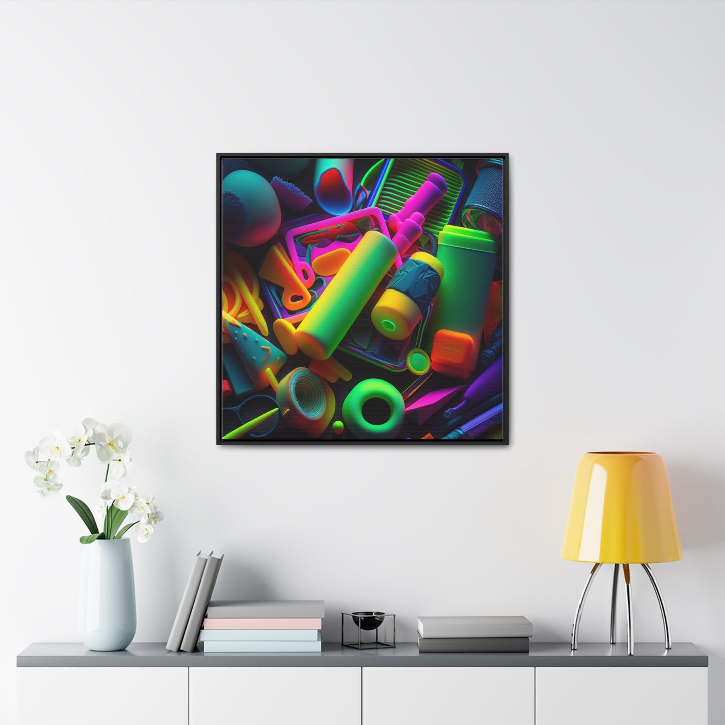 Gallery Canvas Wraps, Square Frame Neon Glow 3