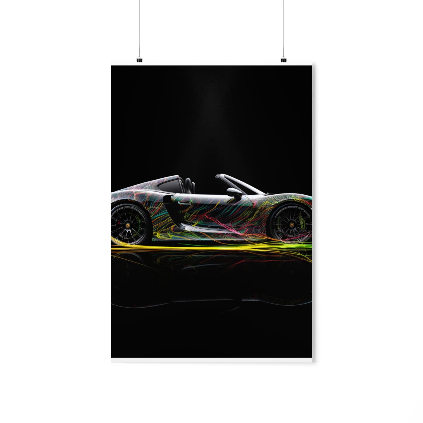 Premium Matte Vertical Posters Porsche Line 1