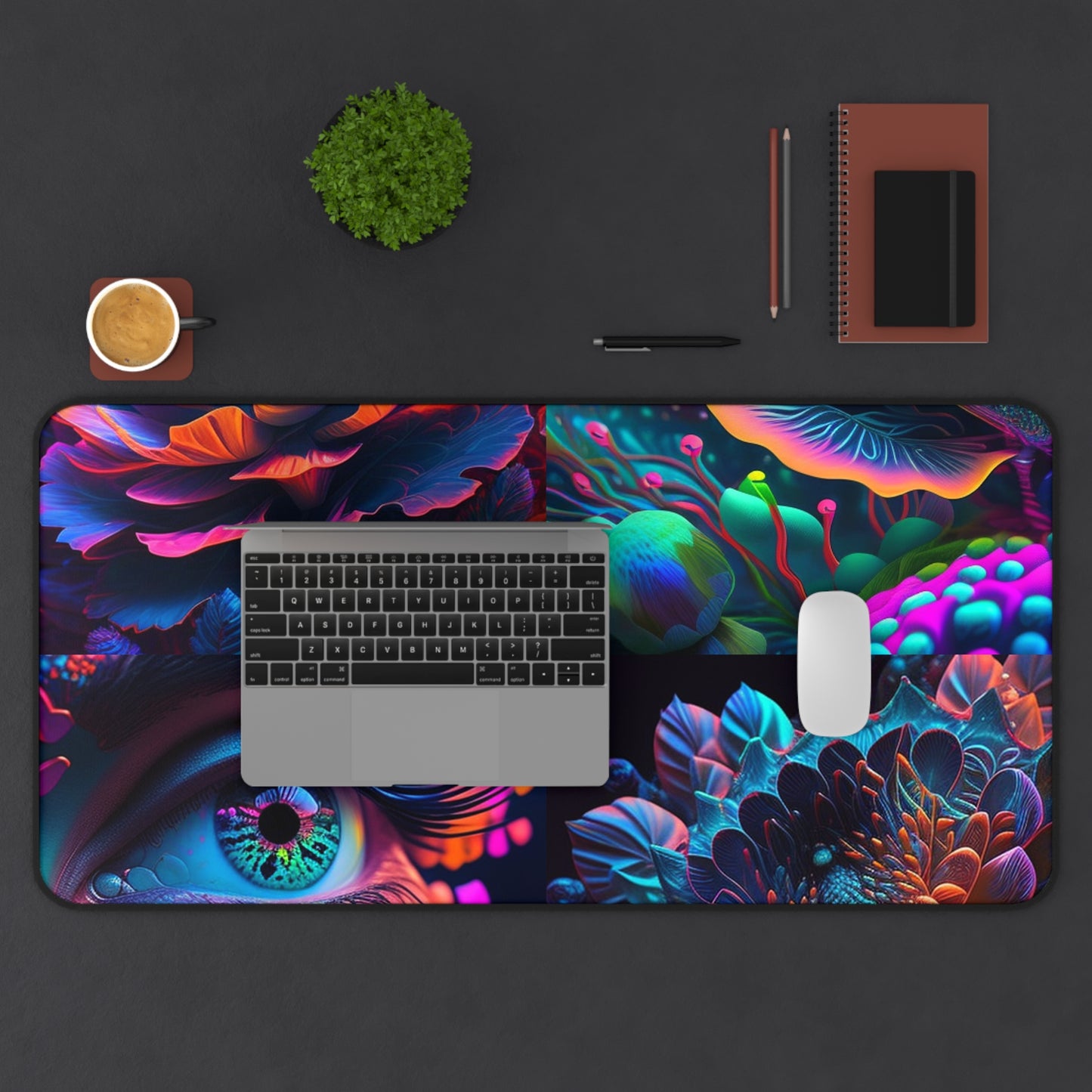 Desk Mat Neon Florescent Glow