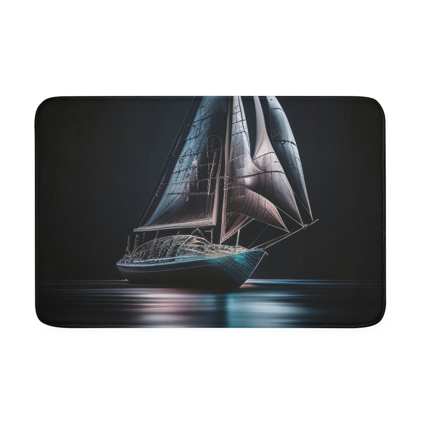 Memory Foam Bath Mat glow sailboat 2