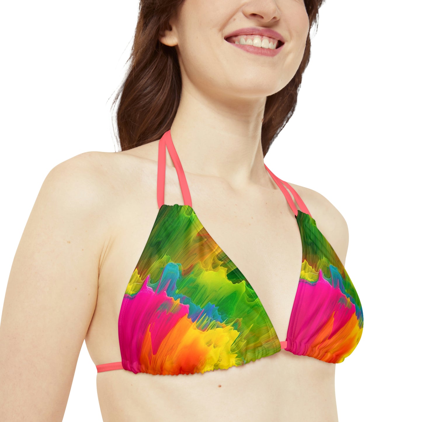 Strappy Bikini Set (AOP) neon fusion 1