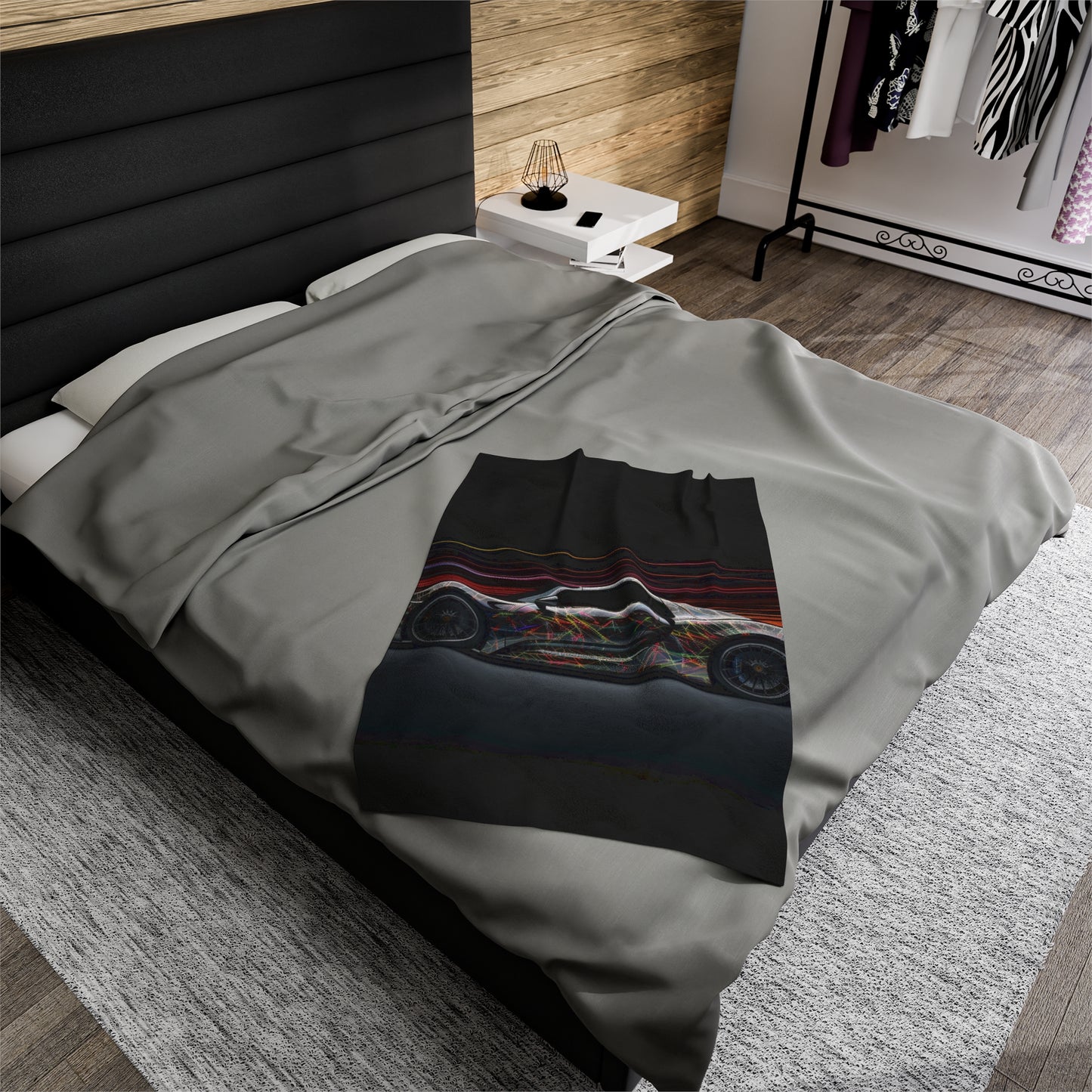 Velveteen Plush Blanket Porsche Line 4