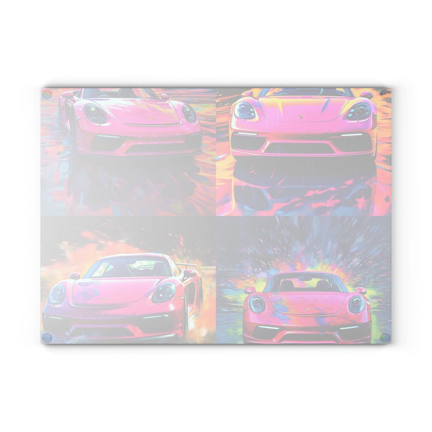 Glass Cutting Board Pink Porsche water fusion 5