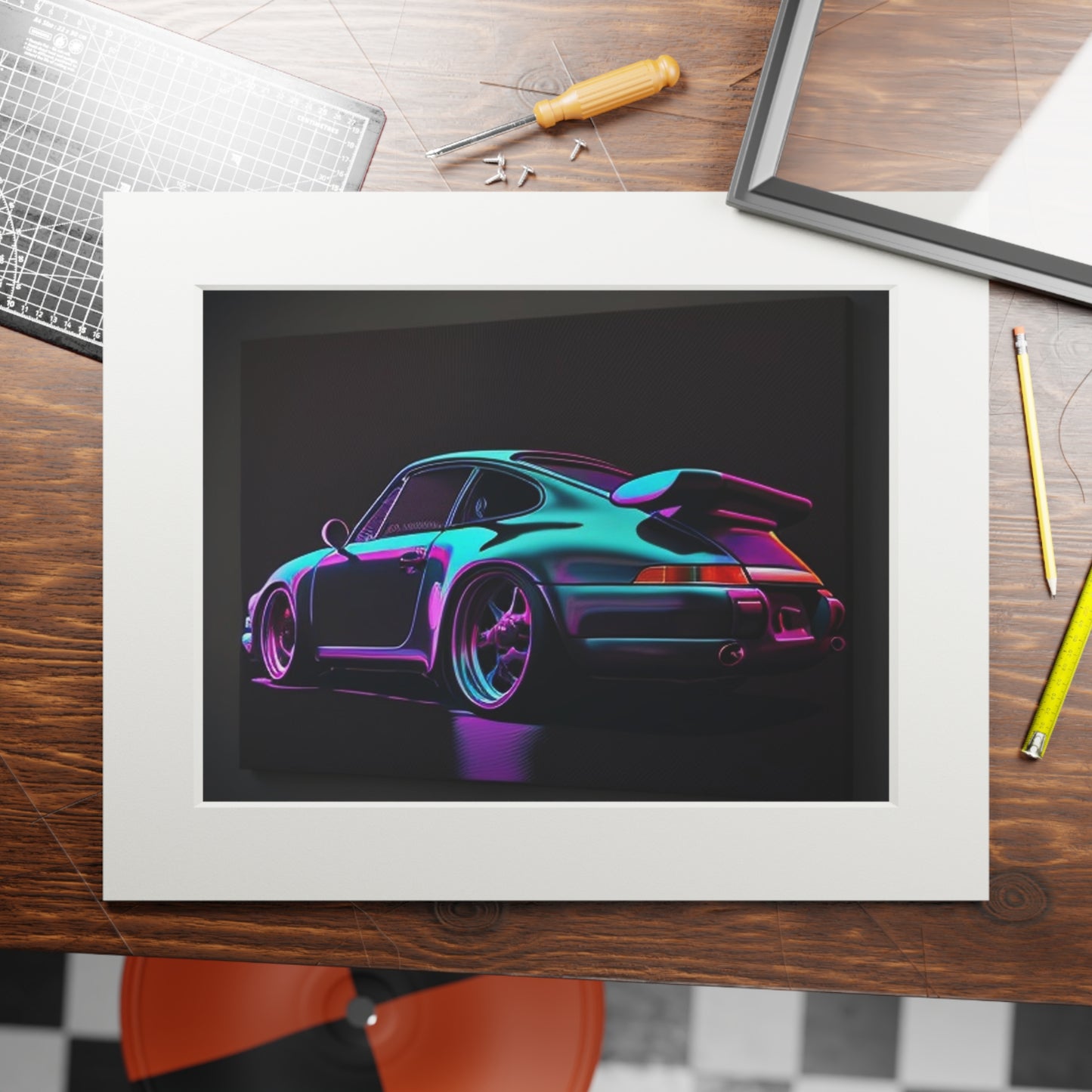 Fine Art Prints (Passepartout Paper Frame) Porsche Purple 2
