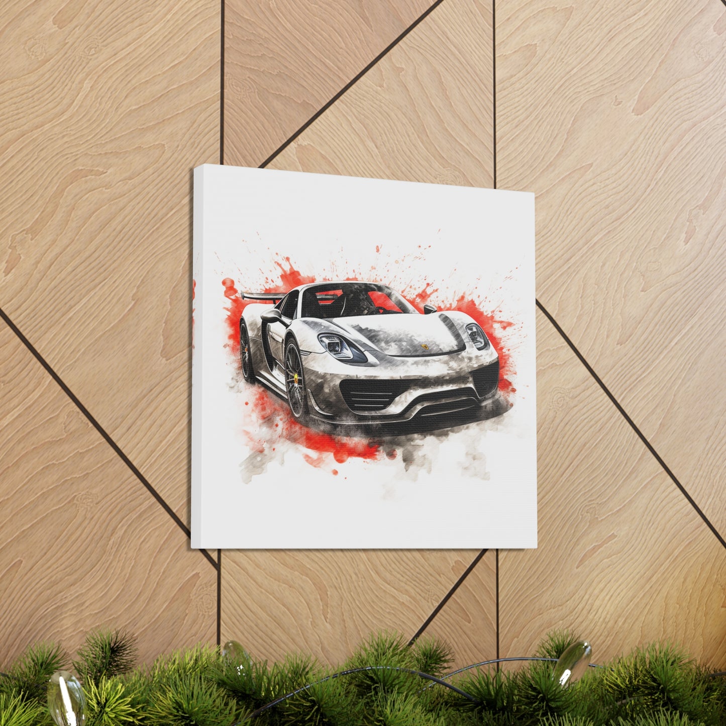 Canvas Gallery Wraps 918 Spyder white background driving fast with water splashing 4