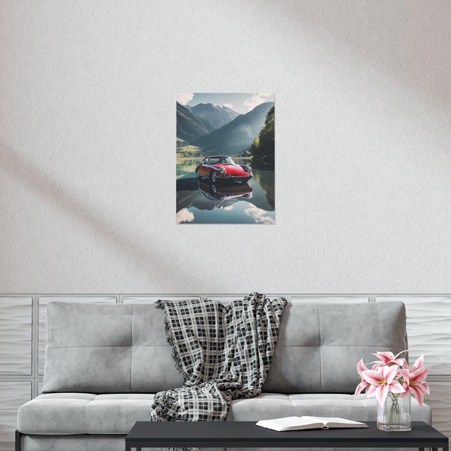 Premium Matte Vertical Posters Porsche Lake 3