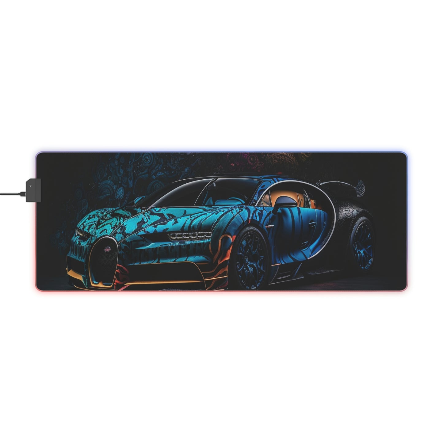 LED Gaming Mouse Pad Bugatti Blue 3