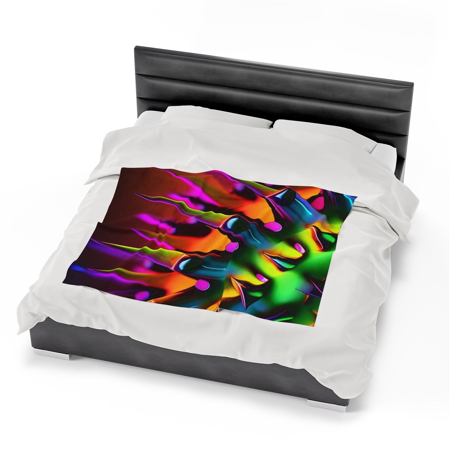 Velveteen Plush Blanket Macro Neon Spike 1