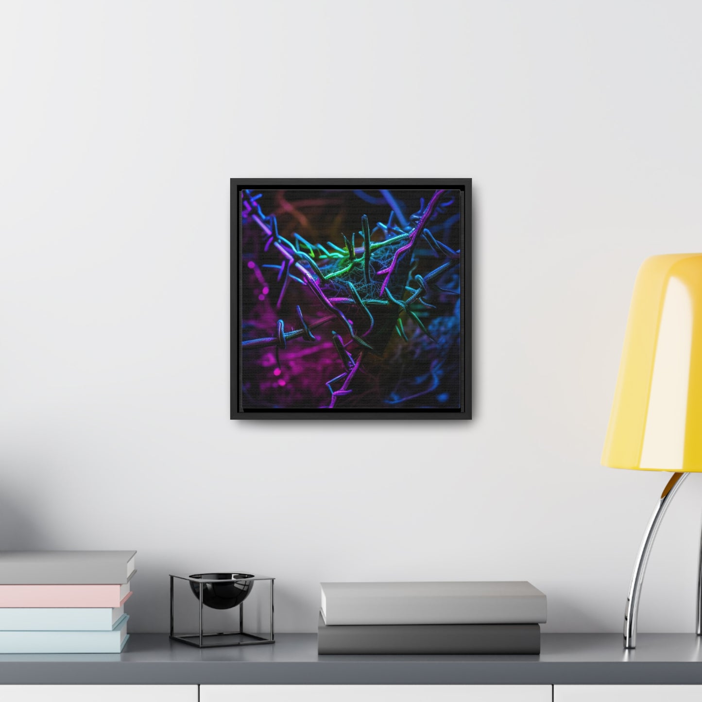 Gallery Canvas Wraps, Square Frame Macro Neon Barb 3