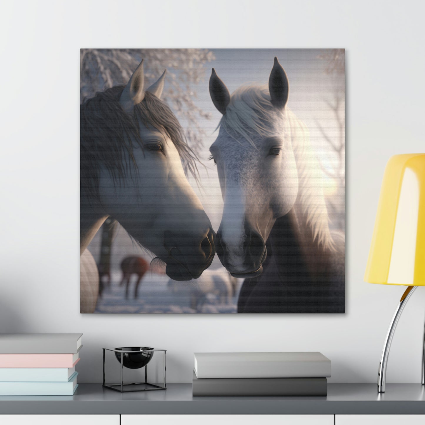 Canvas Gallery Wraps Snow Horse Love