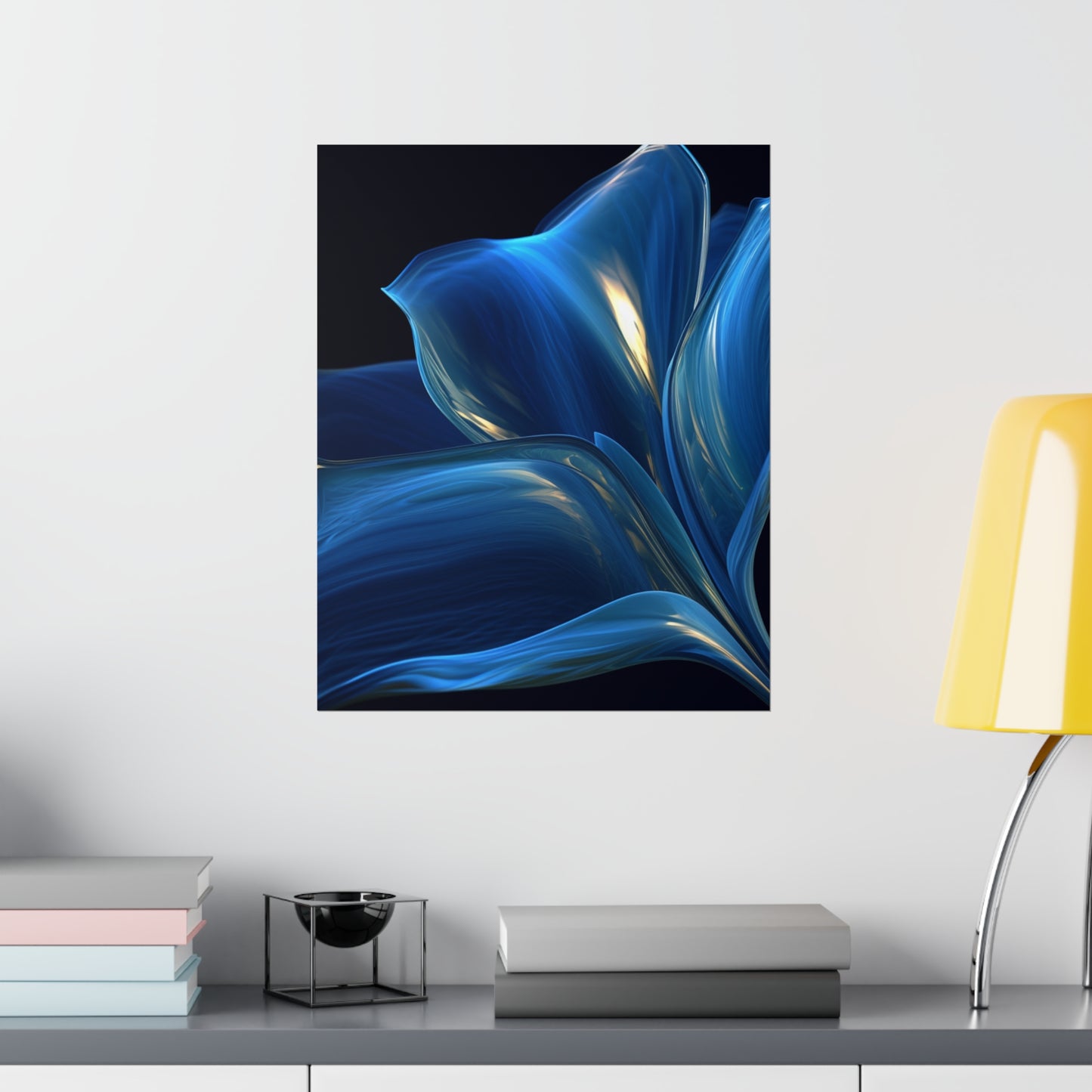 Premium Matte Vertical Posters Abstract Blue Tulip 1