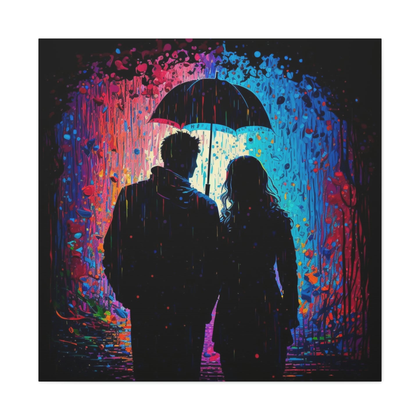 Canvas Gallery Wraps Colorful Rain 2