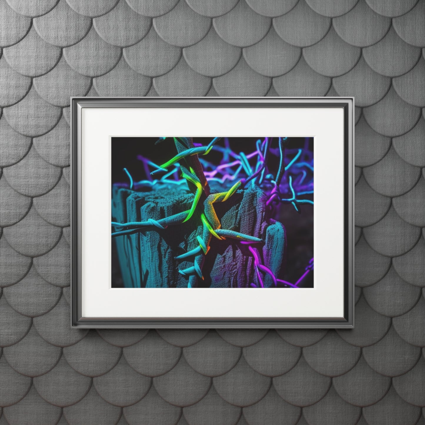 Fine Art Prints (Passepartout Paper Frame) Macro Neon Barbs 3