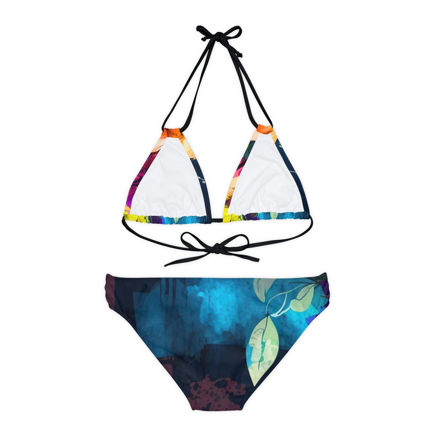 Strappy Bikini Set (AOP) Bright Spring Flowers 4