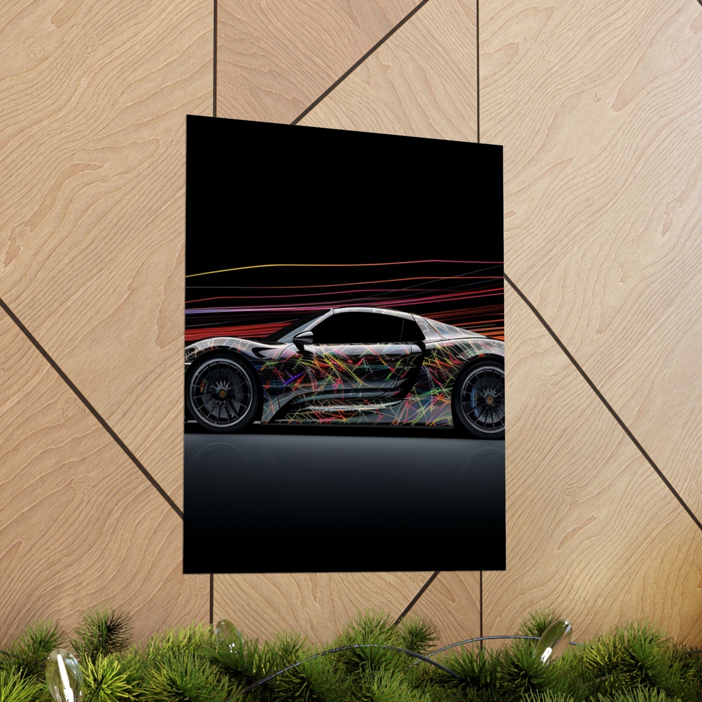 Premium Matte Vertical Posters Porsche Line 4