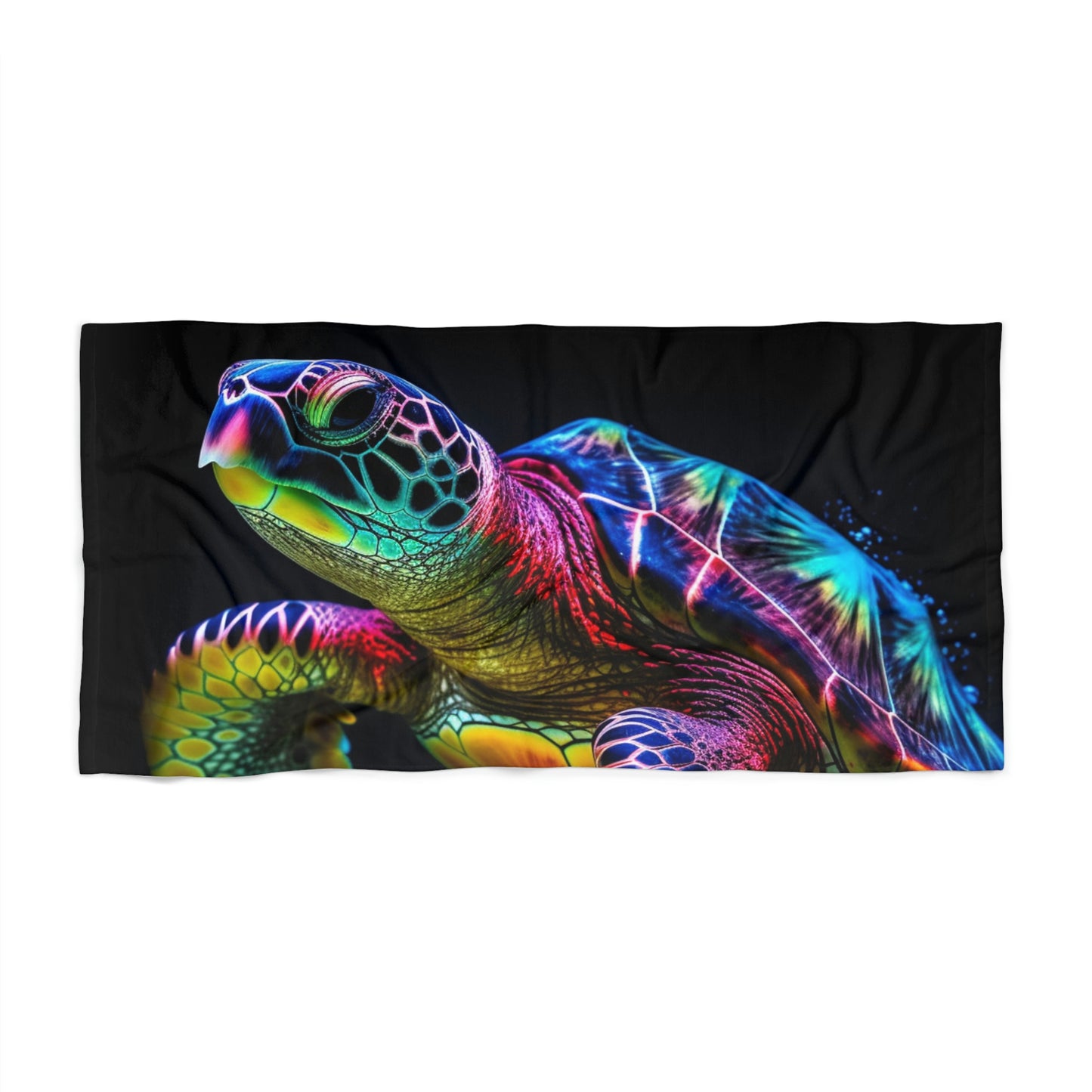 Beach Towel Neon Sea Turtle 2
