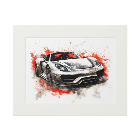 Fine Art Prints (Passepartout Paper Frame) 918 Spyder white background driving fast with water splashing 4