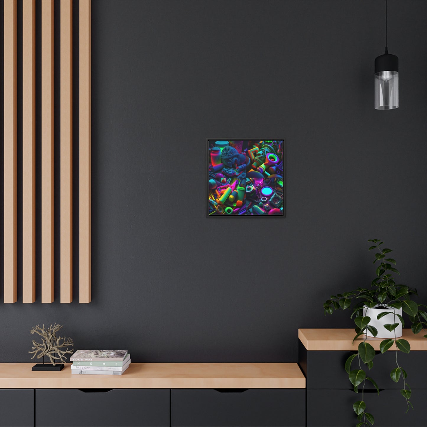 Gallery Canvas Wraps, Square Frame Neon Glow
