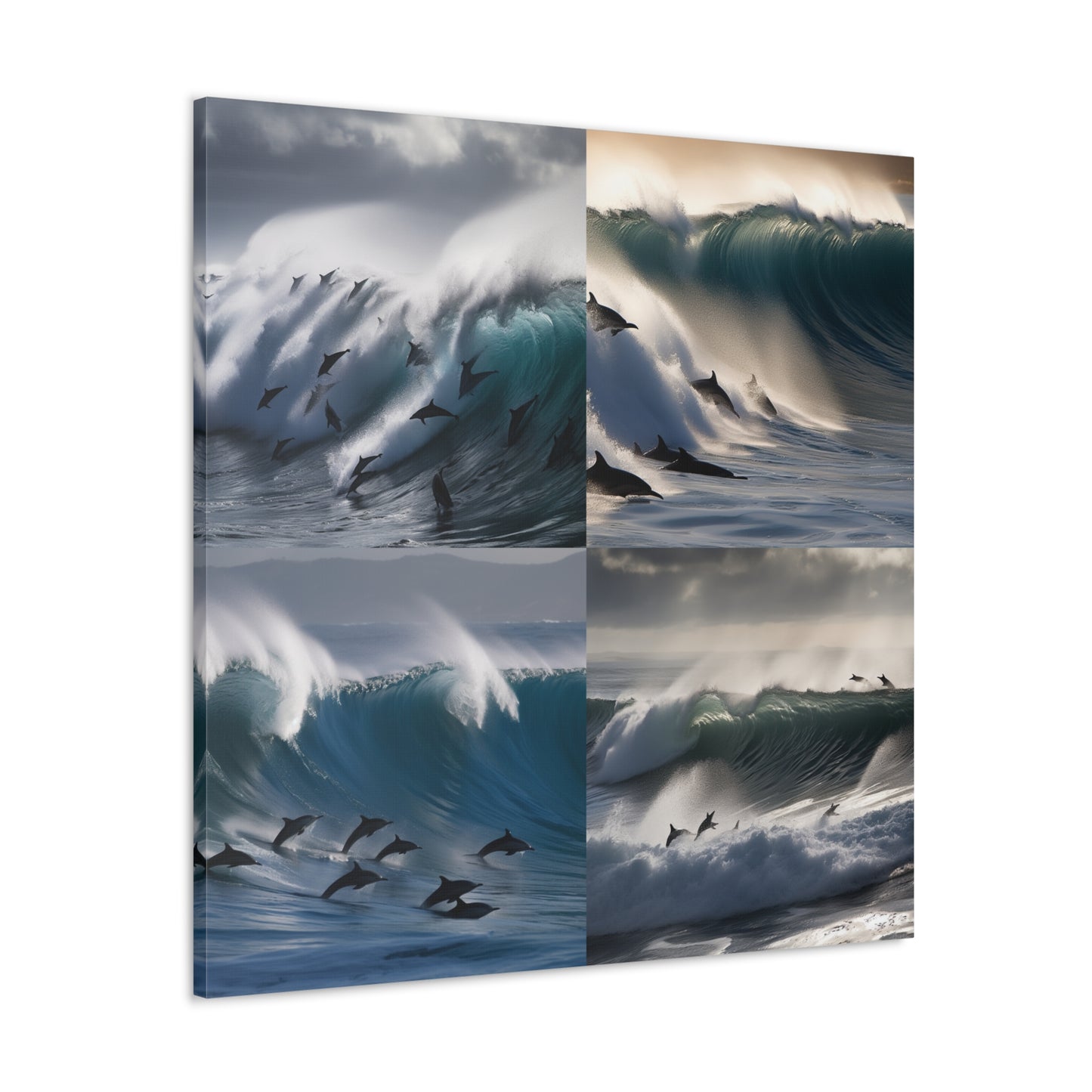 Canvas Gallery Wraps Dolphin Wave 4 Pack