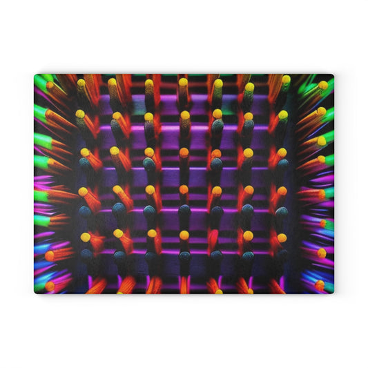 Glass Cutting Board Macro Cactus neon square 2