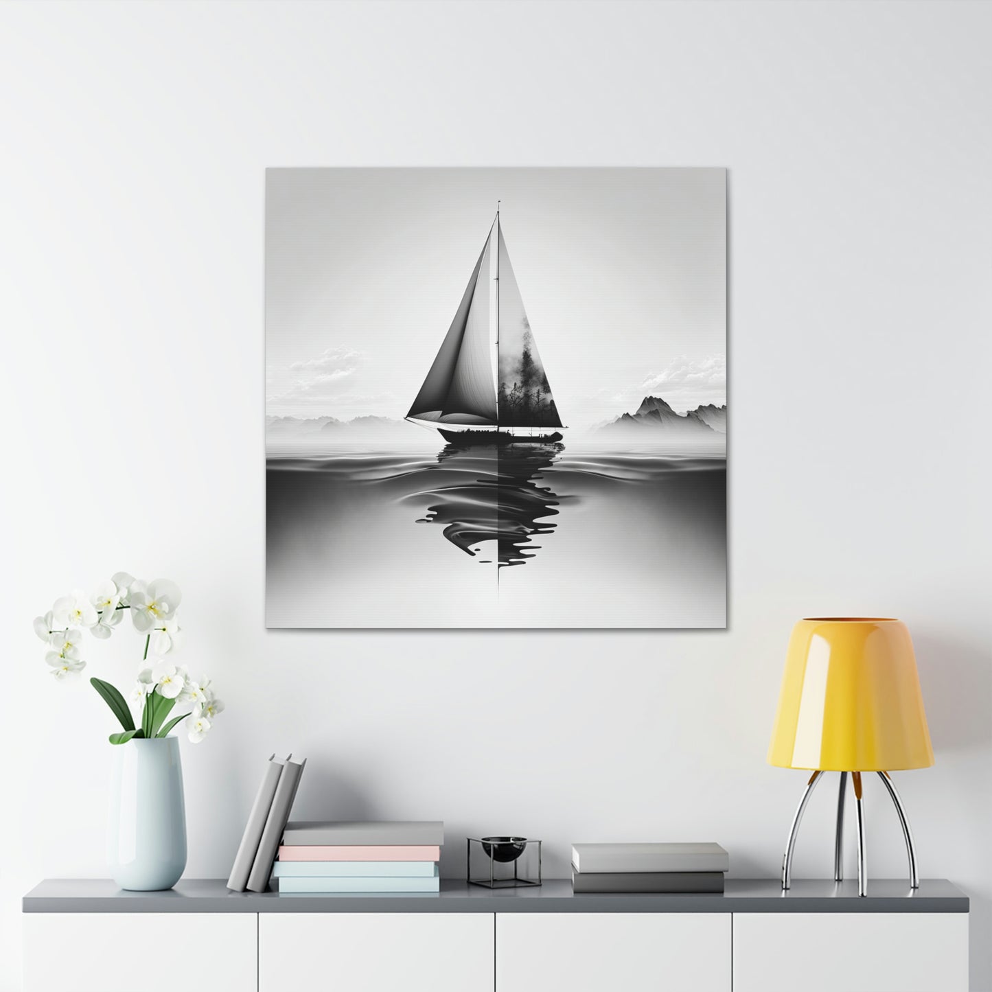 Black and white Sailboat 3
