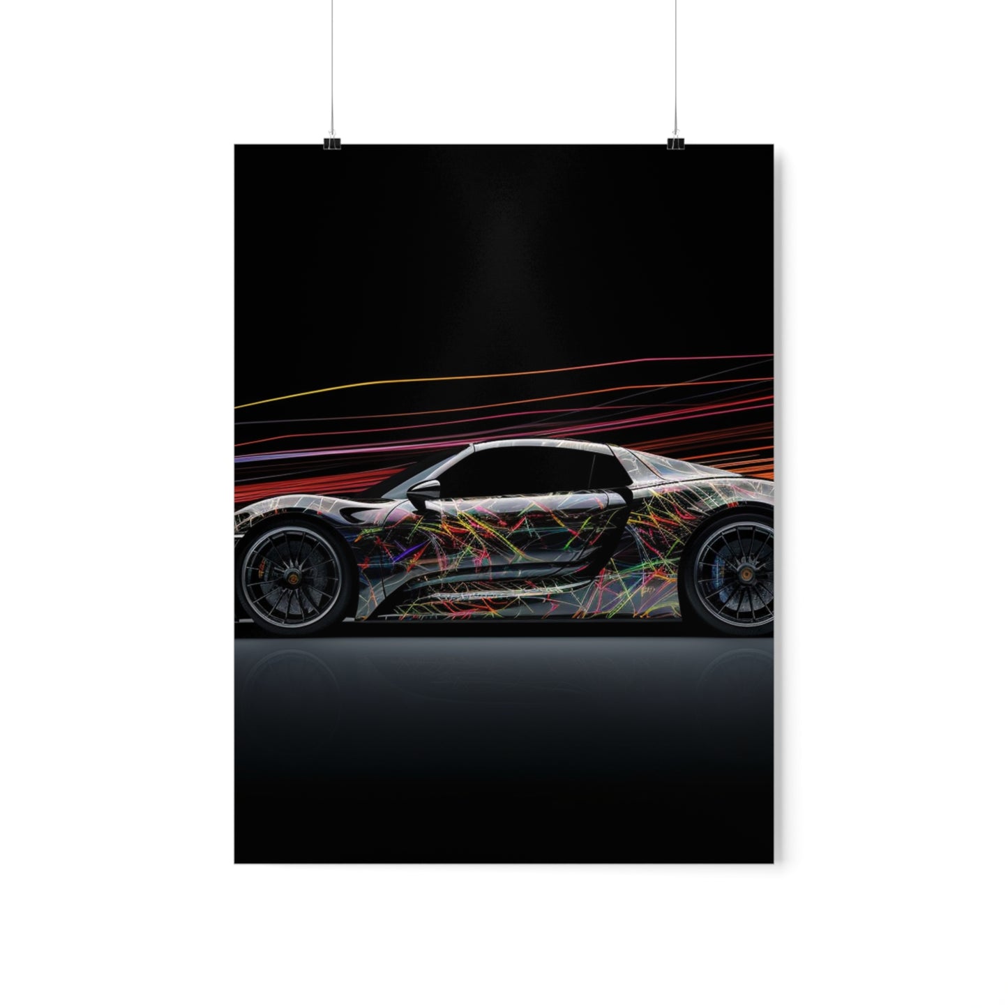 Premium Matte Vertical Posters Porsche Line 4