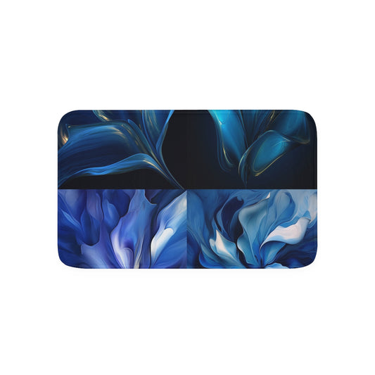 Memory Foam Bath Mat Abstract Blue Tulip 5